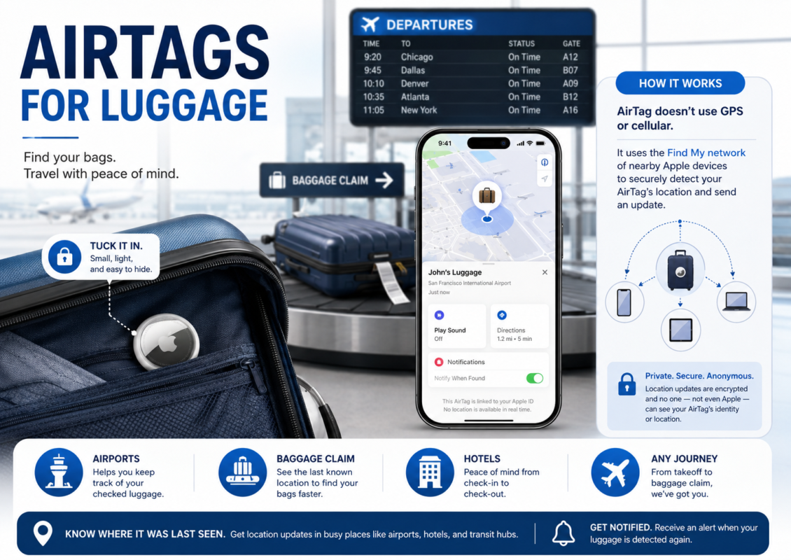 How airtags work for luggage and airports